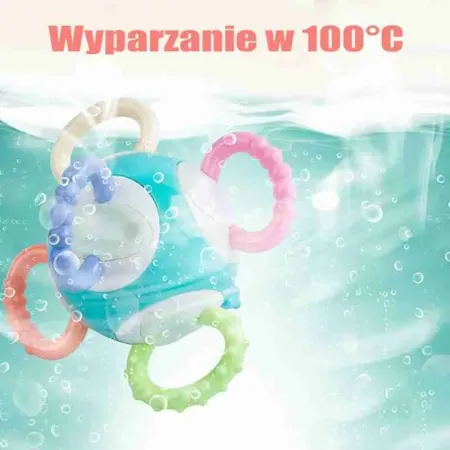 WOOPIE BABY Zabawka Sensoryczna 2w1 Gryzak Grzechotka Motessori
